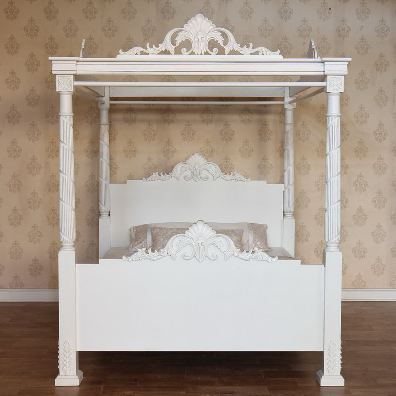 Wesleyan Solid Wood Bed, Super King (6'), Antique White