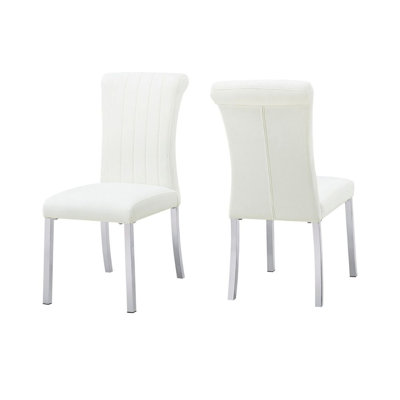 Ensemble de 2 chaises d'appoint en tissu blanc Beticat