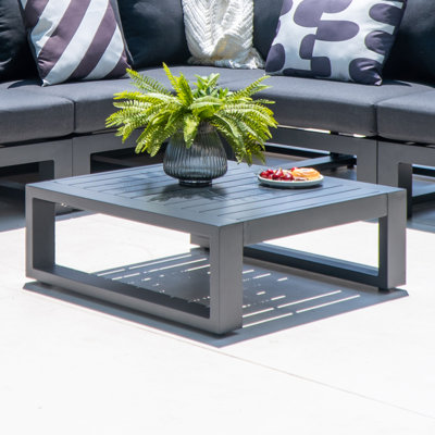  Table basse d'extérieur carrée en aluminium pour terrasse Bistro