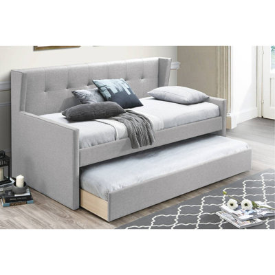 Contemporary Style 1Pc Day Bed W/ Slat Trundle Button Tufted Bedroom Furniture