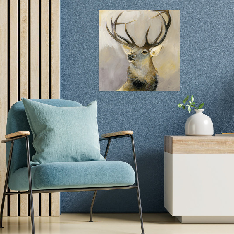 Elk Study 1, art abstrait contemporain, H 18 po x l 18 po
