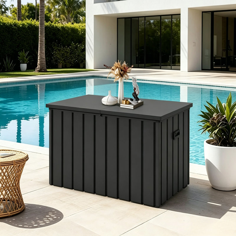 Boîte de rangement pour l'extérieur pour terrasse avec couvercle de rangement pour terrasse et coussins de 160 gallons pour l'extérieur