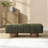 Upholstered Dining Bench For Dining Room, No-Assembly End Of Bed Entryway Bench Ottoman For Bedroom Living Room, Green Boucle Fabric Stool Top Wood Leg 300 LBS Weight Capacity-1012367260