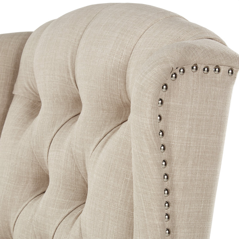 Chaise rembourrée Vasso, Lin beige