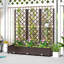 Lit surélevé en plastique, boîte de jardin avec treillis, 47 po x 16 po x 48 po-586420063
