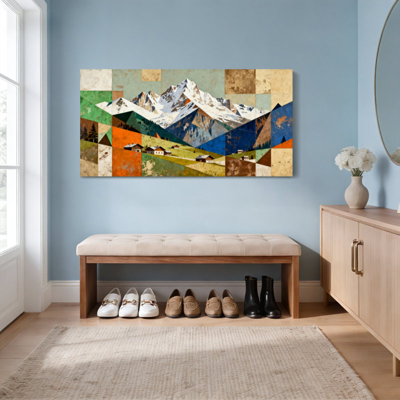 Paysage de montagne, ensemble de 1 reproduction d'art sur toile tendue, H 20 po x l 40 po