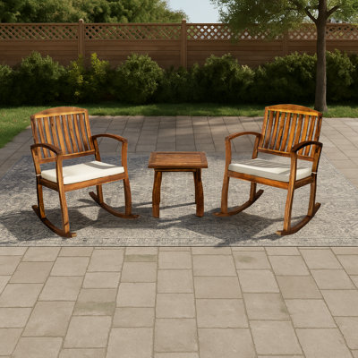 Suncrest 3-Piece Outdoor Rocking Chair Set