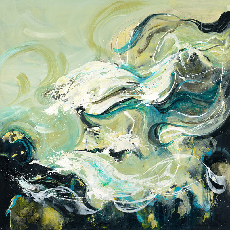 Tumble Dry Print by Chelsea Art Studio, Image Brush Gel, 47" H x 47" W x 1.5'' D