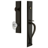 Fifth Avenue Handleset with Single Cylinder Deadbolt and Biarritz Door Knob and Rosette