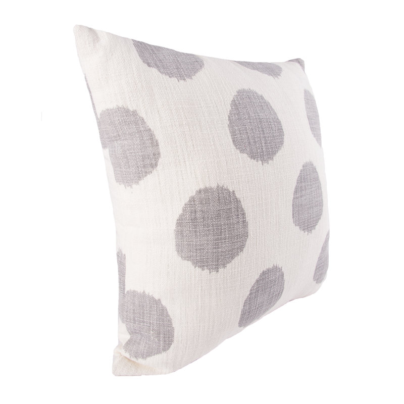 Polka Dot Decor Throw Pillow, Gray