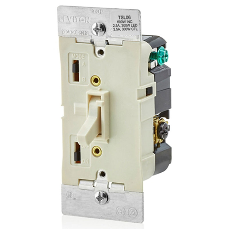 Leviton Light Almond 600 Watt Toggle Dimmer Switch 1 Pack
