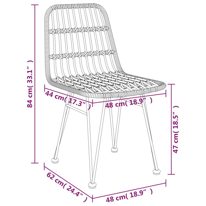 Anntonette Patio Dining Side Chair, Brown