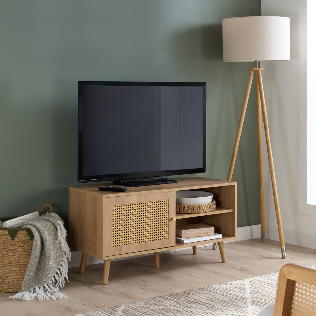 Noemi Rattan TV Unit For Tv's up to 42" - 100CM Width With Storage - TV Stand