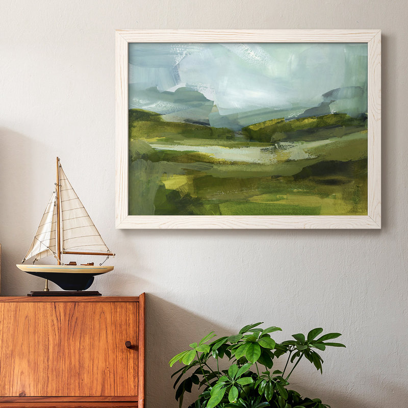 " Emerald View III ", White Framed, 18" H x 26" W x 1.5" D