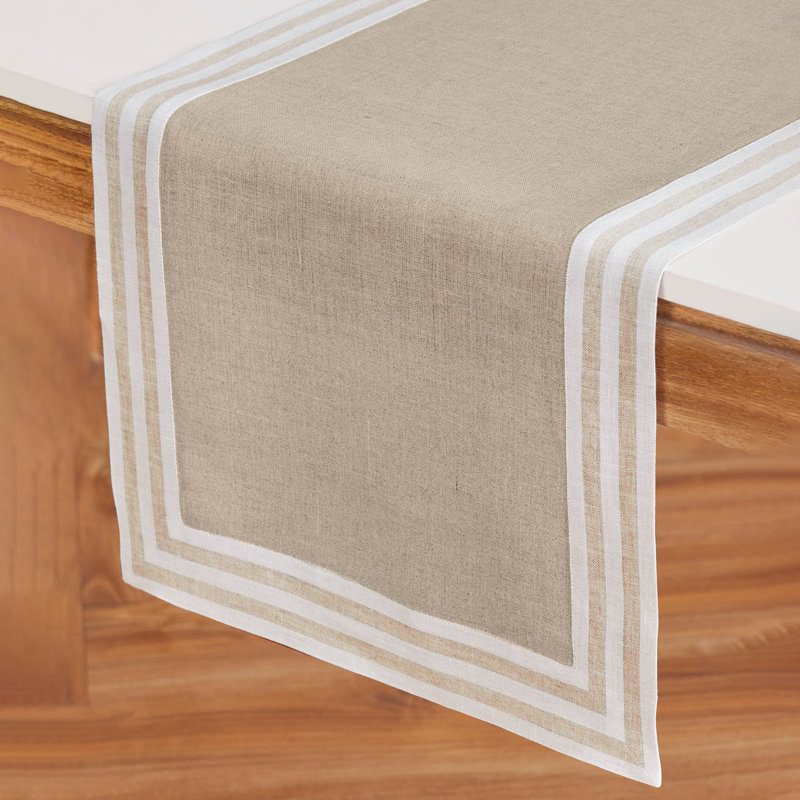 Mila - 100% Pure Linen Table Runner, 90" x 14", Flax