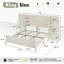 Lit plateforme King style ferme Coey avec tête de lit, étagères, station de recharge et tiroirs, blanc rustique-910093621-916422826