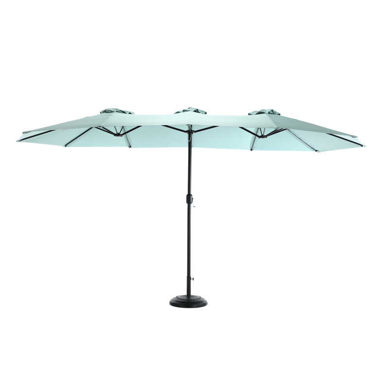 Parasol extérieur 14,8 pi. Grand rectangulaire avec 100%. Ouverture / fermeture sans effort. Convient au grand parasol de jardin, au bord de la piscine ou dans la cour. Manivelle pratique pour fermer et ouvrir. Nice