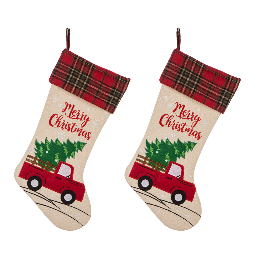 Embroidered Christmas Stocking (Set of 2) The Holiday Aisle®