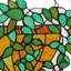 Panneau de vitrail suspendu 11,25 "style Tiffany