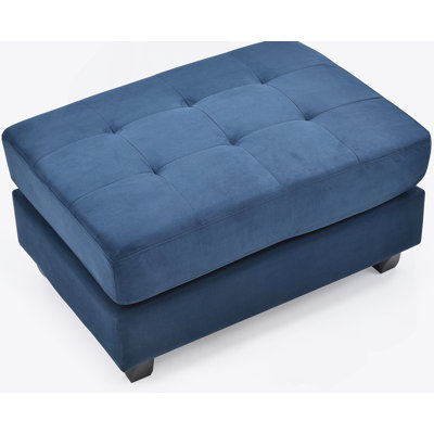 Stylish Contemporary Navy Blue Ottoman