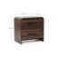 Table de chevet 21,7 po Mid-Century moderne en noyer avec 2 tiroirs