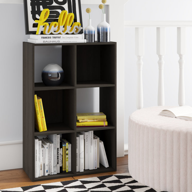 Bibliothèque cubique Anzalone, Espresso, (6 tablettes) H 35,4 po x l 23,7 po x P 11,7 po