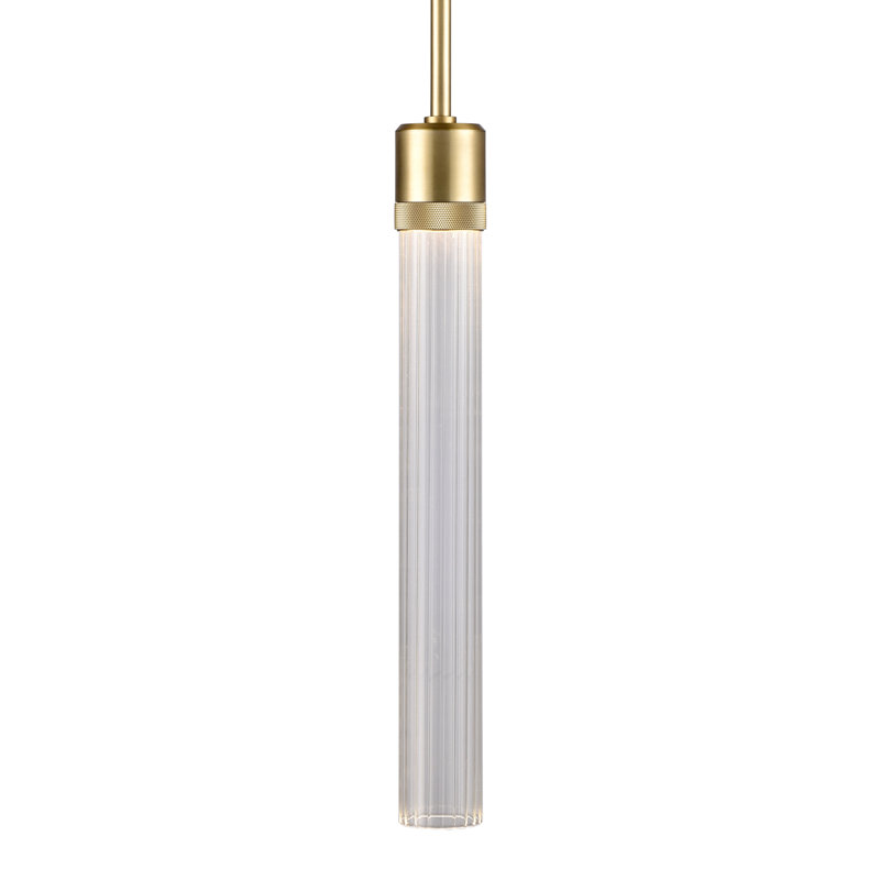 Zigrina Pendant, 71.13" H x 2.75" W x 2.75" D, Aged Brass