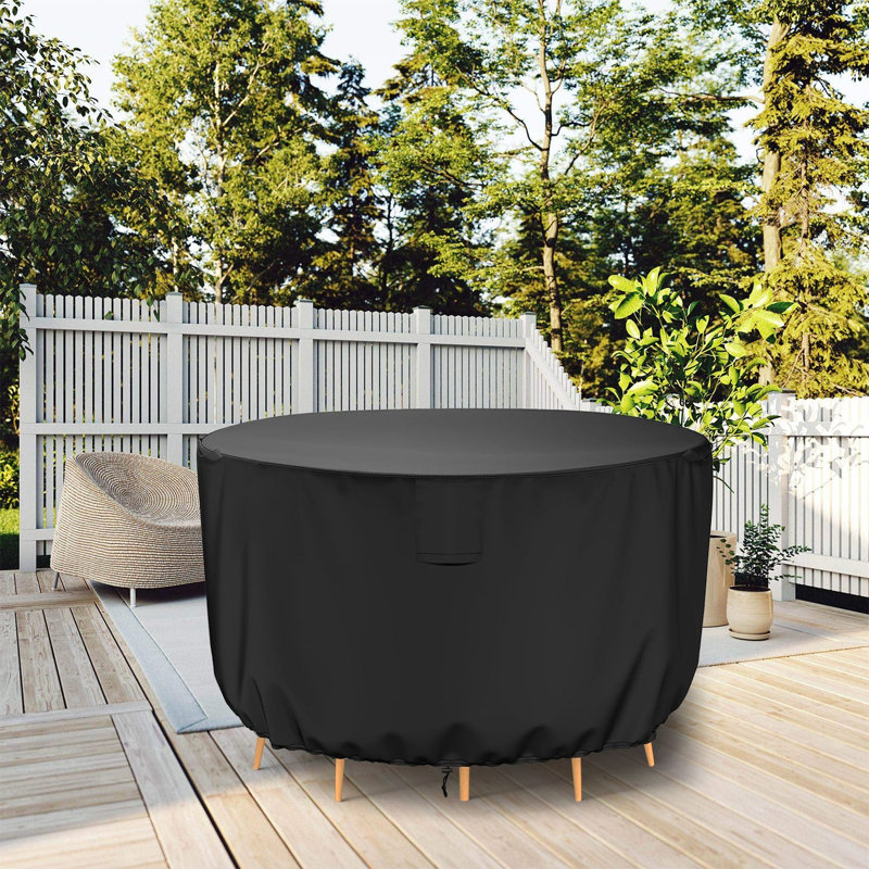 420D PU Waterproof Round Table Cover (90" Diameter x 39" H) - Black