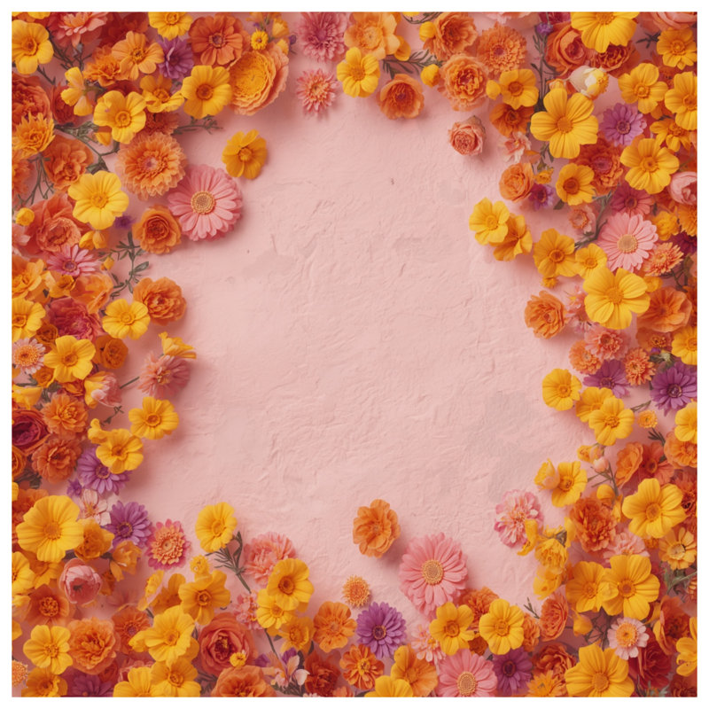 Tapis de bain orange et rose, L 24 po x L 17 po