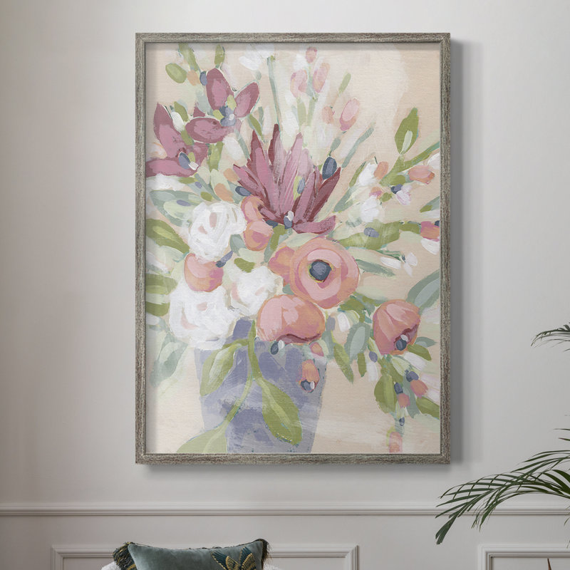 Blush Array II Framed Print - Solid Wood, 15" H x 12" W