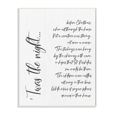 «Twas the Night Quote Minimal Whimsical Christmas» par Anna Quach - reproduction d'art textuel