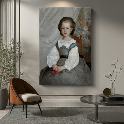 Mademoiselle Romaine Lacaux, 1864 - Toile tendue avec châssis par Pierre-Auguste Renoir