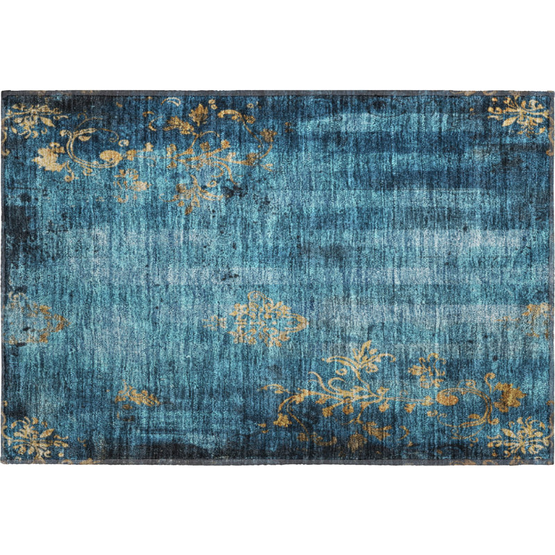 Premium Machine Washable Jacquez AMF1788 Floral Rug, Rectangle 1'8" x 2'6"