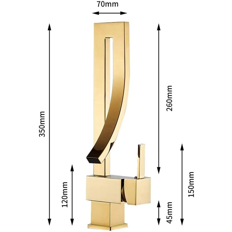 Vessel Sink Faucet Bathroom Faucet, Gold