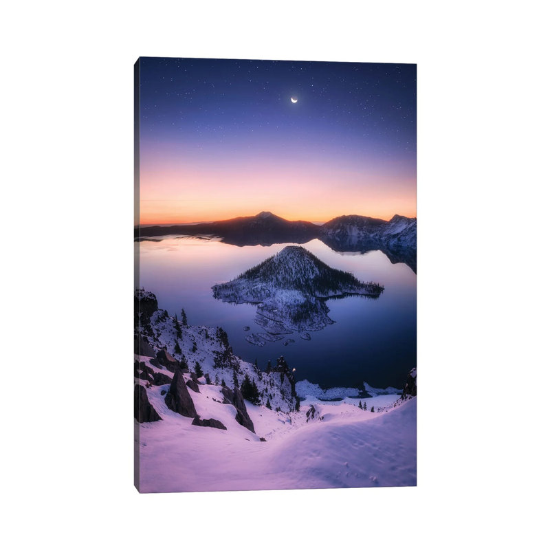 Dawn At Crater Lake by Daniel Gastager - Gallery-Wrapped Canvas Giclée on Canvas, Wrapped Canvas, 20.32 cm H x 30.48 cm W