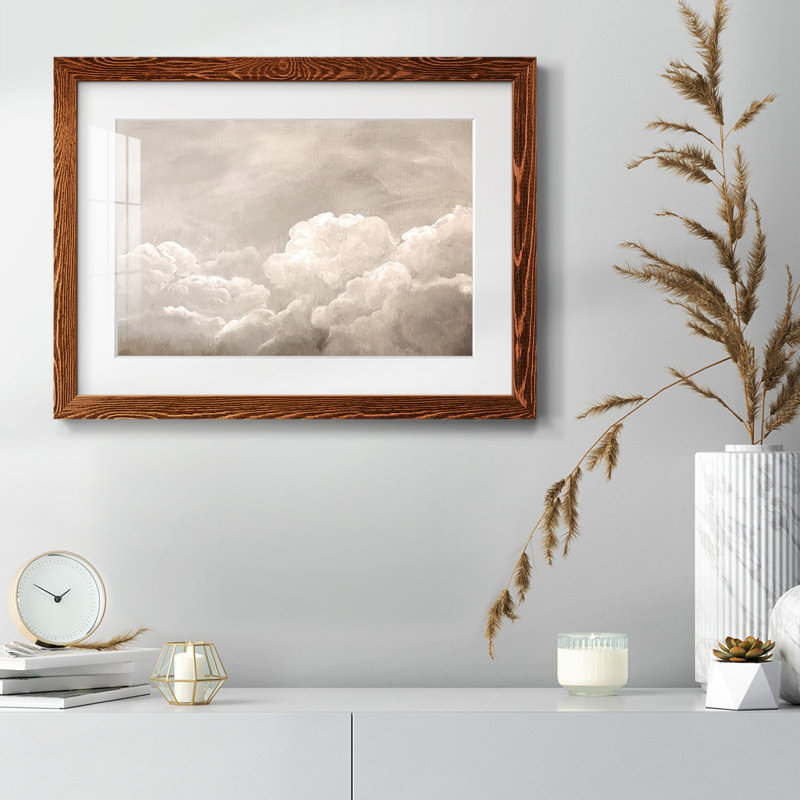 «Painted Clouds I», reproduction d'art encadrée, 26" H x 38" W, Érable