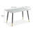 51.18" Modern White Marble-Style Office Desk-422369379