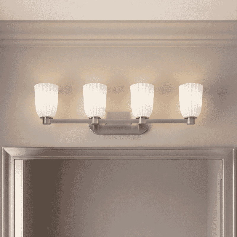 4-Light Bathroom Vanity Light in Satin Nickel, Satin Nickel, 4