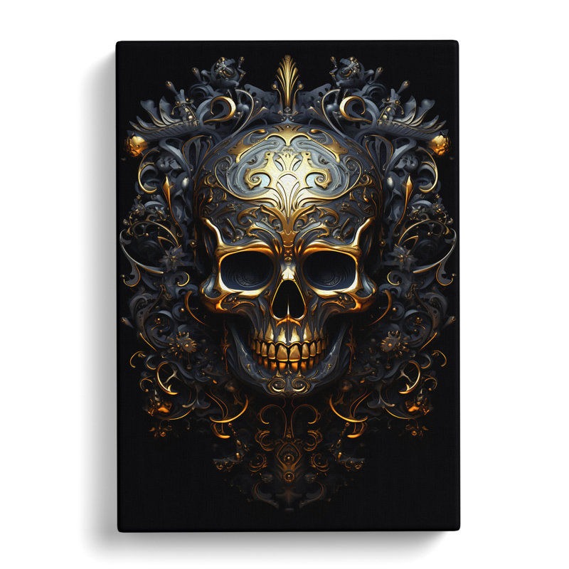 Skull Art Informel Art - Wrapped Canvas, 50cm H x 35cm W x 3cm D