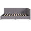 Lit simple tapissier avec 2 tiroirs de rangement, tissu en lin, sans sommier, lit de jour à cadre gris requis, taille, rangement, tissu-1054768000