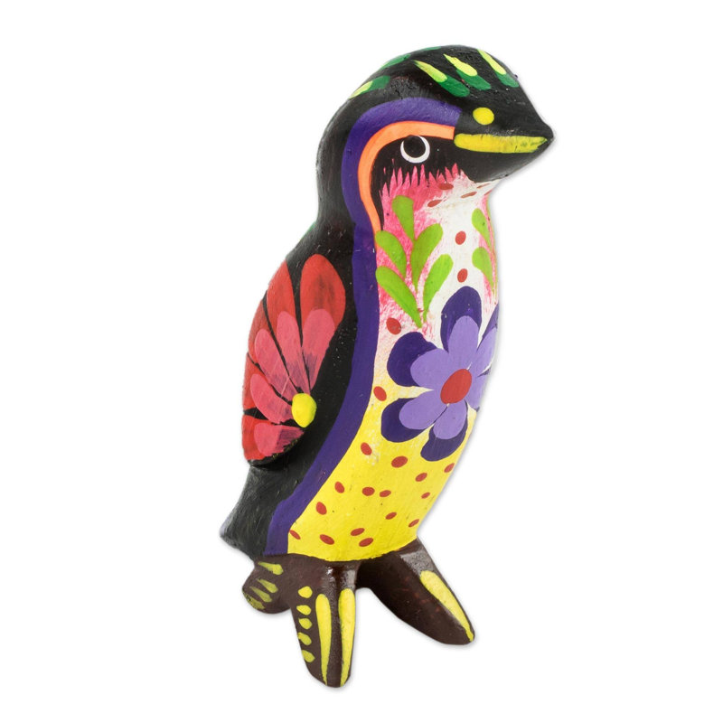 Figurine pingouin et bois