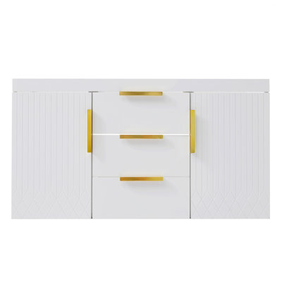 Armoire de rangement murale moderne, 2 tiroirs en bois