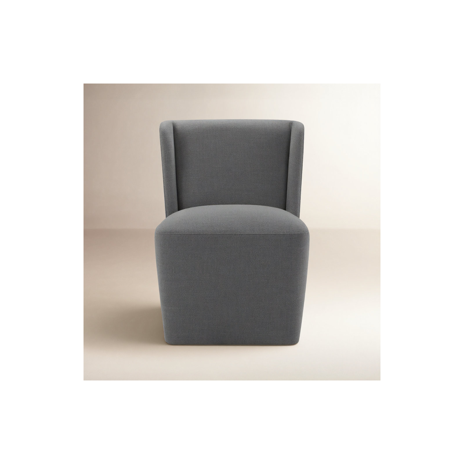 Ardeth Polyester Blend Side Chair With Caster, Effie Smoke Performance Linen