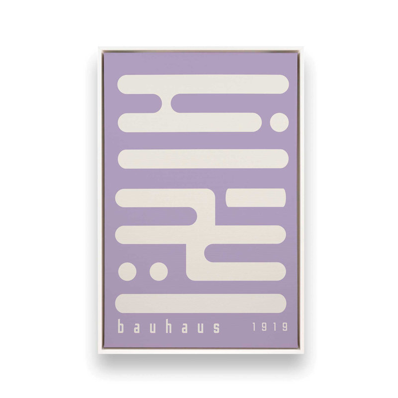Impression sur toile mauve Bauhaus Minimalist Circuitry II, H 48,75 po x l 32,75 po, Blanc opaque