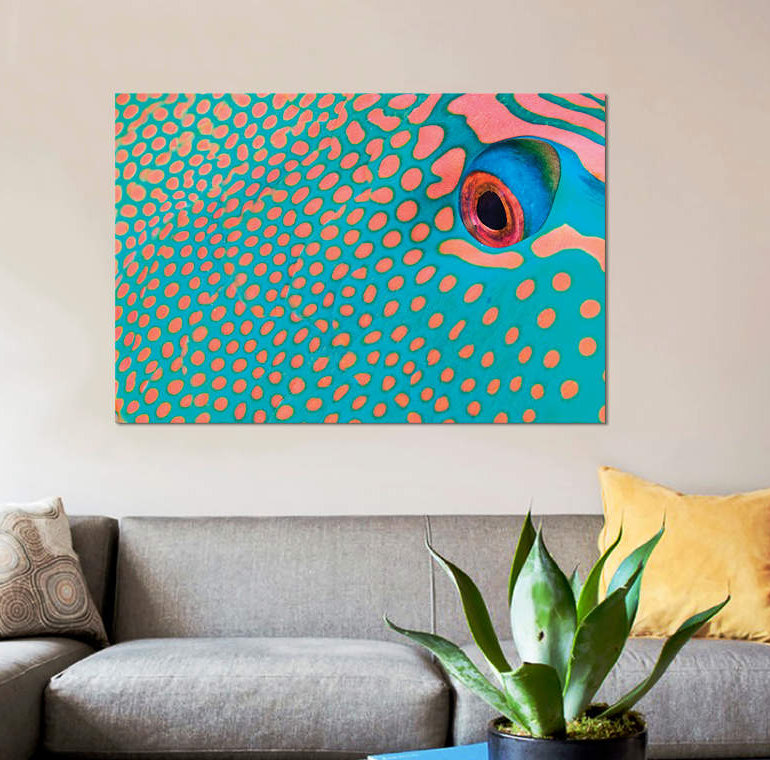 " Extreme Close-Up Of The Pattern On A Bicolor Parrotfish, Indonesia " by VWPics, 18" H x 26" W x 1.5" D, Wrapped Canvas