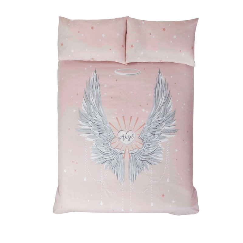Asia Polyester Graphic Print & Text Bedding with Pillowcases Included, Kingsize - 2 Standard Pillowcases