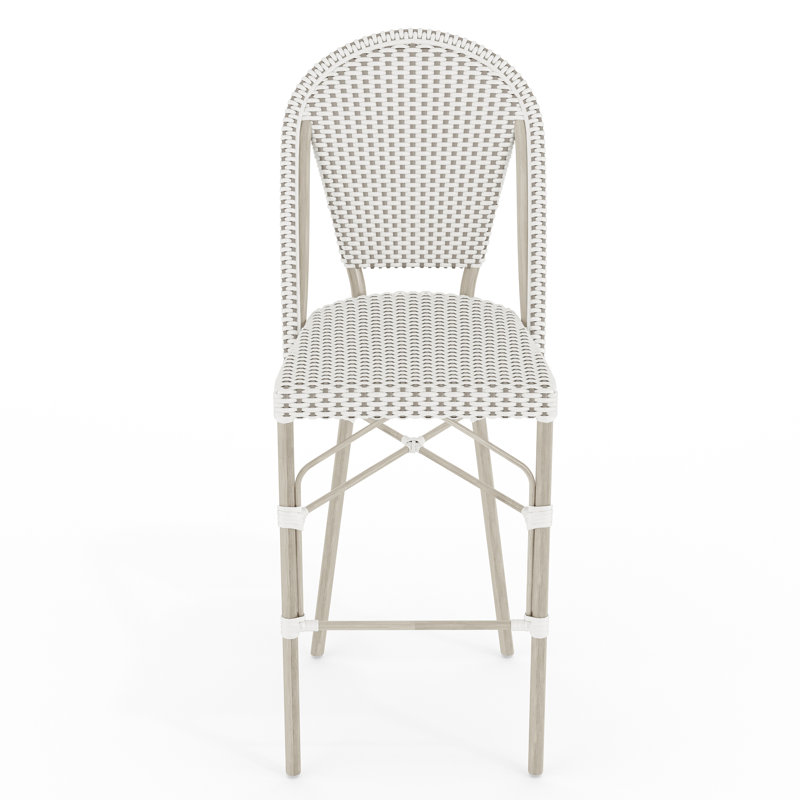 Tabouret de bar Martha Stewart, Gris / Blanc, Bois gris, Tabouret de comptoir (siège d'une hauteur de 25,7