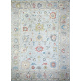 Oushak Collection, Transitional One-of-a-Kind Rectangle 9 X 12'2" Hand Knotted Area Rug