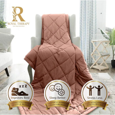 Royal Therapy Weighted Blanket - Heavy 100% Cotton Blankets with Premium Glass Beads