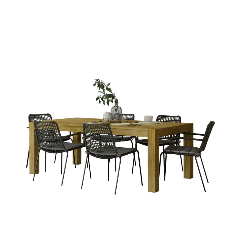 Arlener 6 - Person Solid Wood Solid Wood Top Four Leg Dining Set